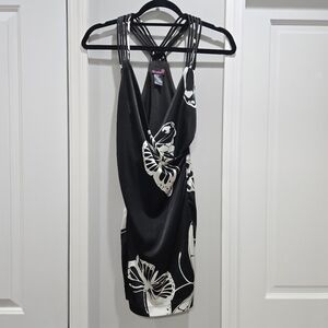 Flirtatious Butterfly Black and White Y2K Minidress